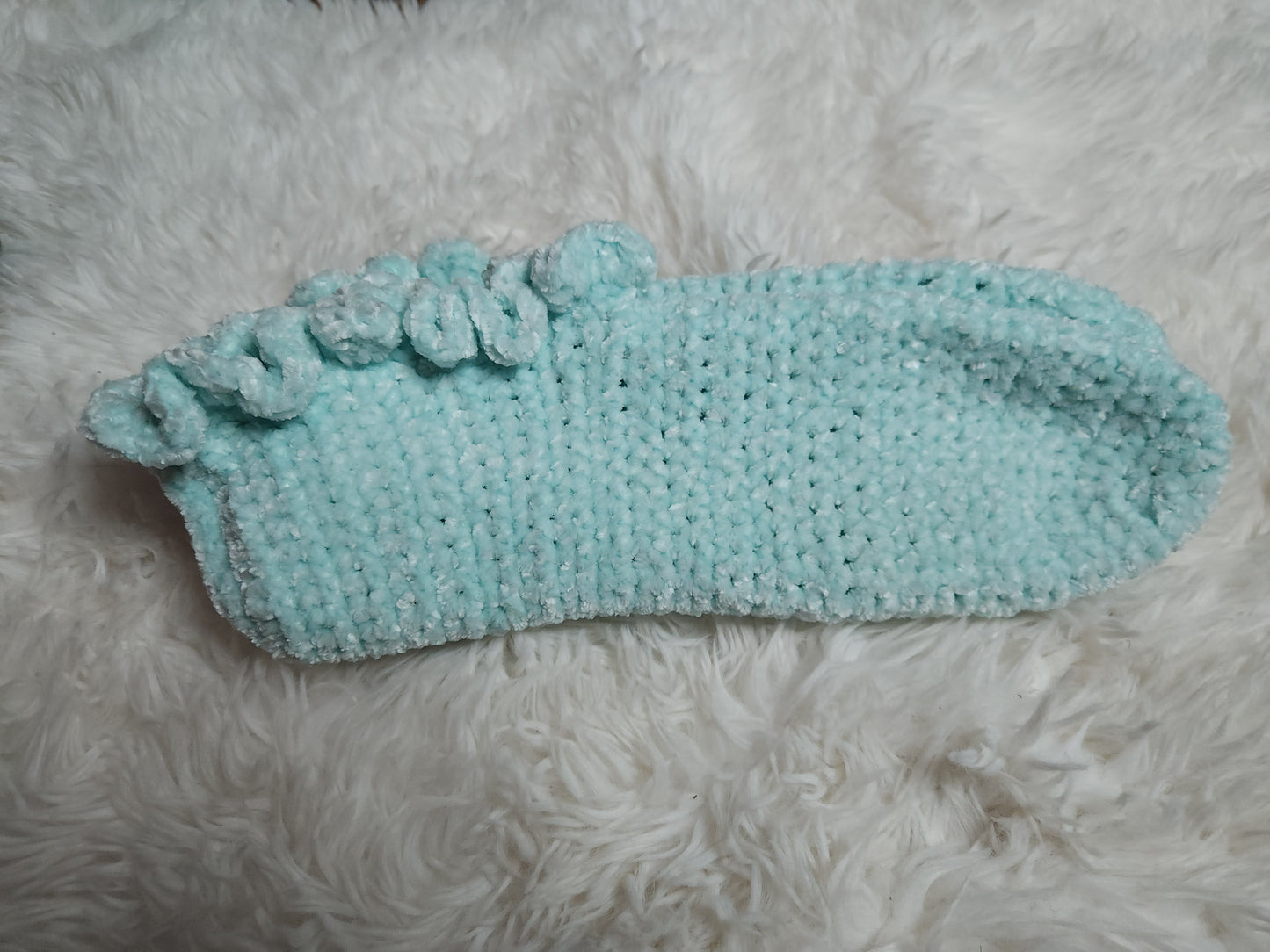 Ruffle Velvet Slipper Socks