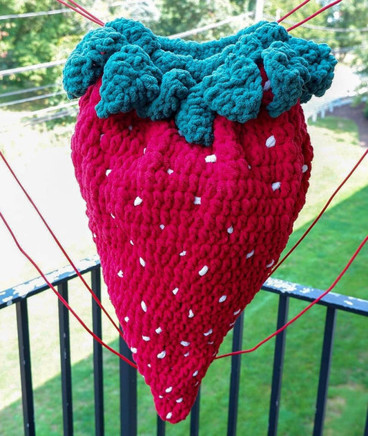 Crochet Jumbo Strawberry Backpack